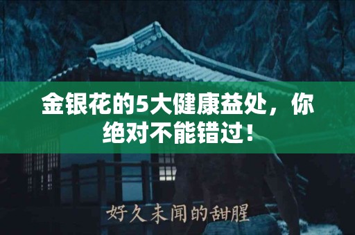 金银花的5大健康益处，你绝对不能错过！