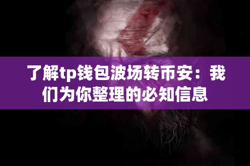 了解tp钱包波场转币安：我们为你整理的必知信息