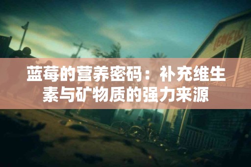 蓝莓的营养密码：补充维生素与矿物质的强力来源