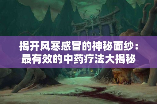 揭开风寒感冒的神秘面纱：最有效的中药疗法大揭秘