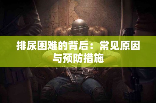 排尿困难的背后：常见原因与预防措施