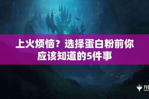 上火烦恼？选择蛋白粉前你应该知道的5件事