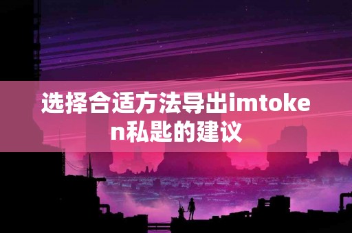 选择合适方法导出imtoken私匙的建议