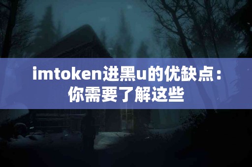 imtoken进黑u的优缺点：你需要了解这些