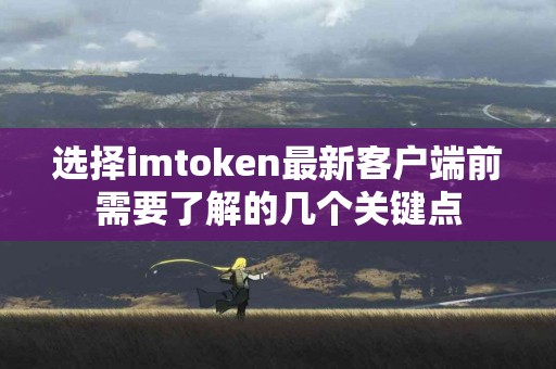 选择imtoken最新客户端前需要了解的几个关键点