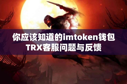 你应该知道的imtoken钱包TRX客服问题与反馈